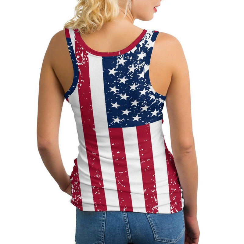 Custom Face Flag Women Vest T-shirt Personalized Sports Vest T-shirt Gift