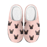 Custom Face Women's Pajama Set&Cotton Slippers Personalized Women's Pink Dog Face Long Sleeve Pajama Set&Slippers