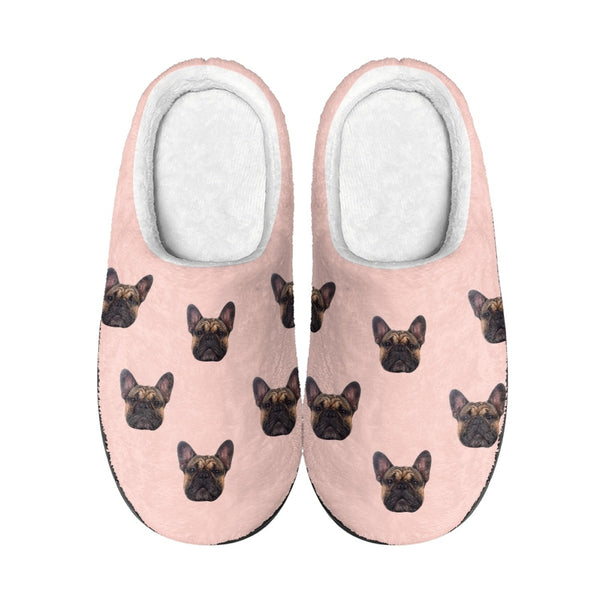 Custom Pet Face Cotton Slippers for Adult Personalized Non-Slip Slippers Warm House Shoes