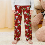 Unisex Pajama Pants Custom Face Christmas Red Pajama Pants For Men&Women Personalized Any Photos Pajama Pants