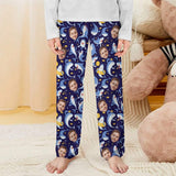 Custom Kid's Pajama Pants Personalized Face Little Shark Pajama Pants&Dog Bandana