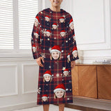 Personalized Face Christmas Red Blanket Robe Loungewear