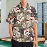 Custom Face Men's Shirt&Pet Shirt Personalized Face Christmas Hat Hawaiian Shirt&Pet Shirt For Pet Lovers