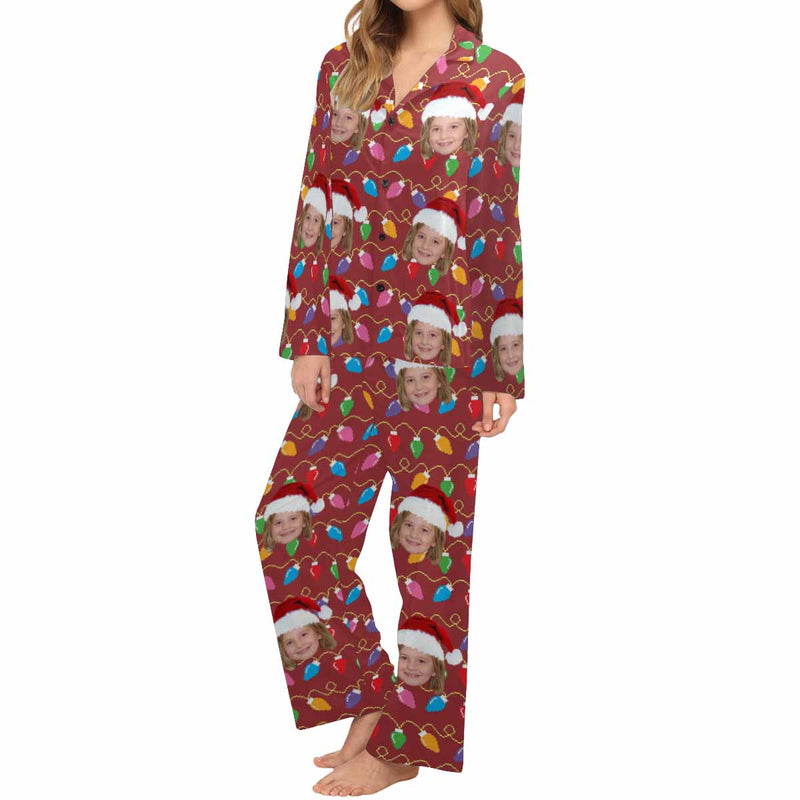 Custom Face Christmas Pajama Set Personalized Christmas Long Sleeve Pajamas Gifts