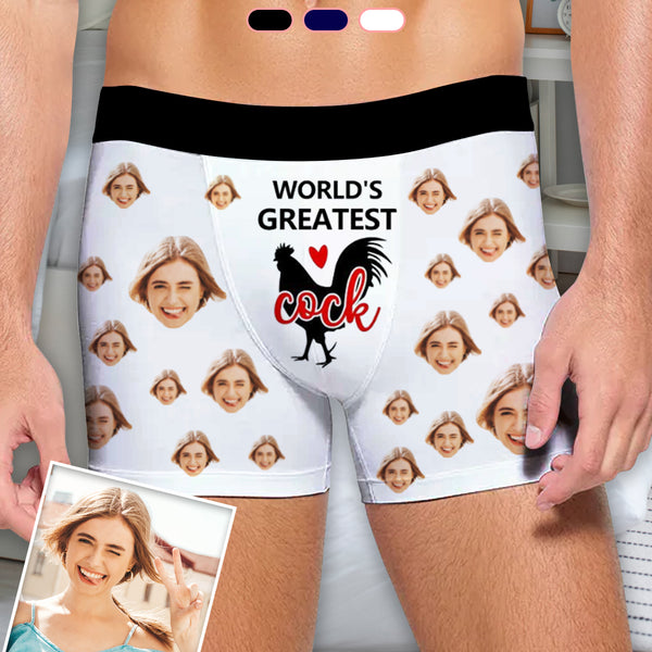 Made in USA Custom Boxers Personalized Underwear With Face Worlds Greatest Cock Custom Mens All Over Print Boxer Briefs