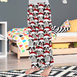 Coral Fleece Pajama Pants Custom Face Christmas Red Hat Warm and Comfortable Sleepwear Long Pajama Pants For Men Women Kids