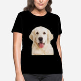 Custom Dog Face Black Classic Women's T-shirt