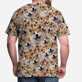 Custom Face Design Tshirt with Cute Dogs Design Your Own Pet Face Tshirt Put Your Dog on A Shirt for Him