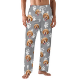 Custom Dog Paw Face Pajama Pants For Women&Men 30 Colors To Choose