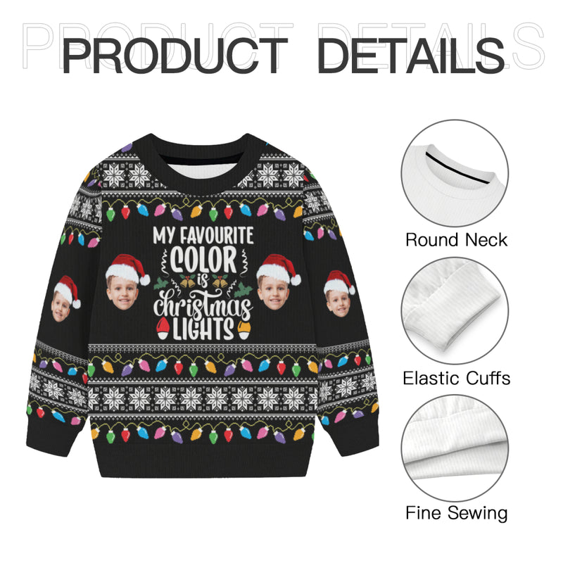 Custom Crewneck Thick Sweater For Adults&Kids Personalized Christmas Family Black Ugly Sweater