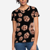 Custom Boyfriend Face Circle Shape Women's All Over Print T-shirt