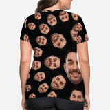 Custom Boyfriend Face Circle Shape Women's All Over Print T-shirt