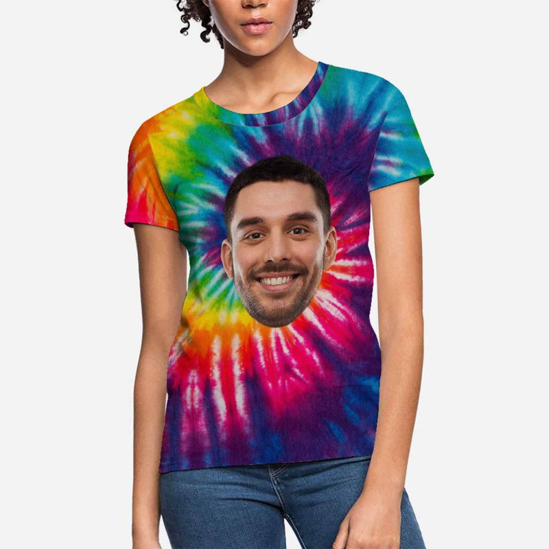 Custom Boyfriend Face Rainbow Women's All Over Print T-shirt