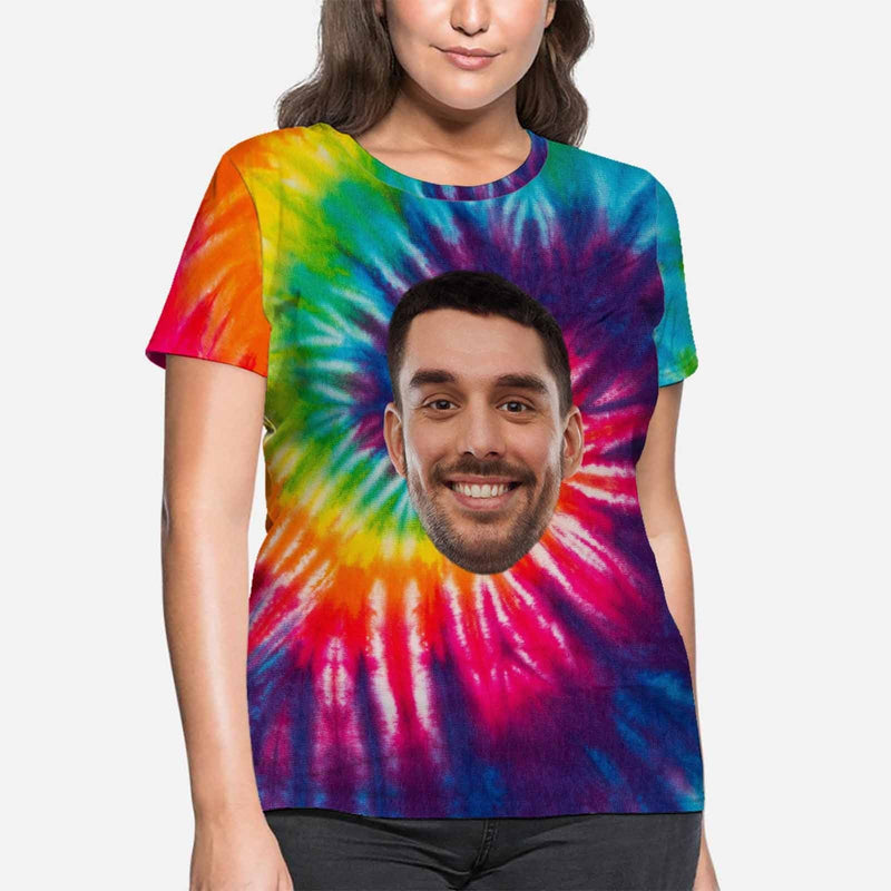 Custom Boyfriend Face Rainbow Women's All Over Print T-shirt