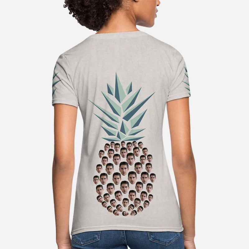 Custom Boyfriend Face Pineapple Women's T-shirt