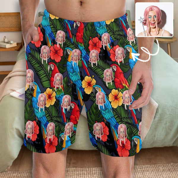 Custom Face Pajama Personalized Men's Face Flower Shorts Pajama