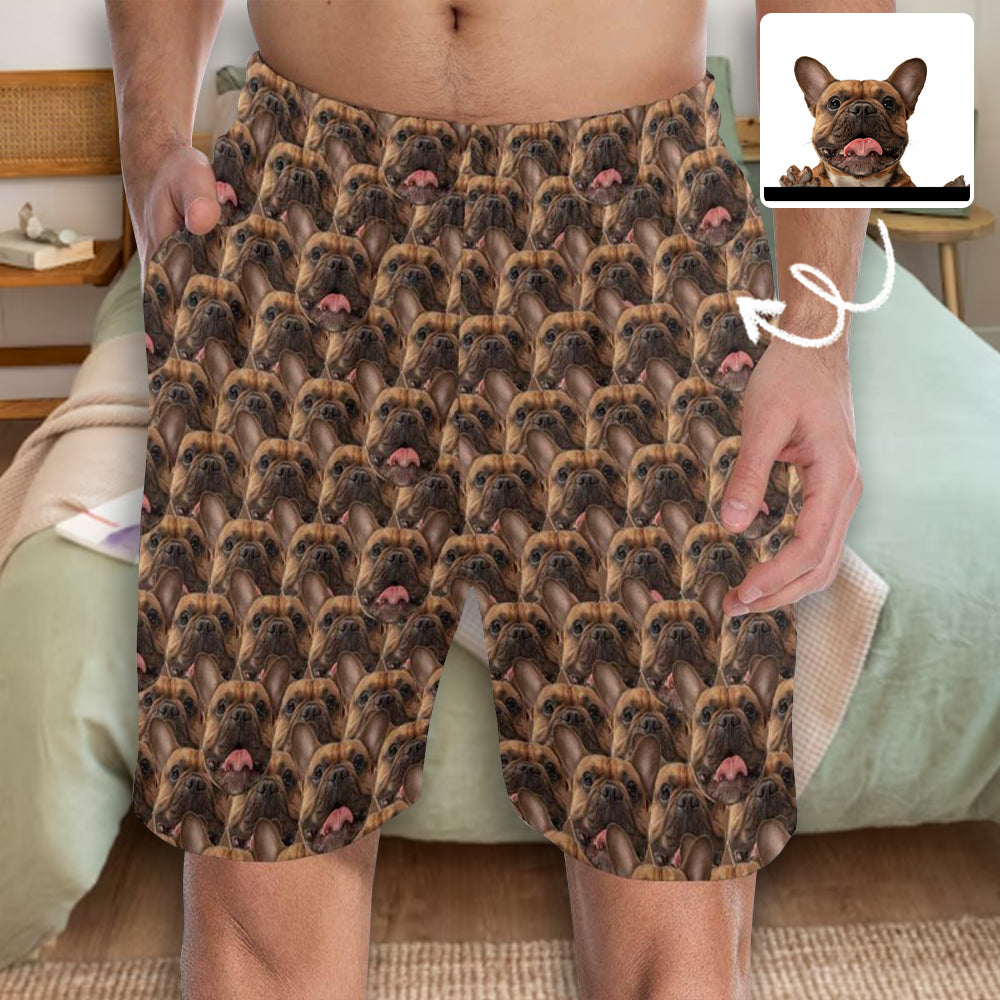 Custom Multiface Pajama Shorts Personalized Men's Face Pajama Shorts Sleepwear