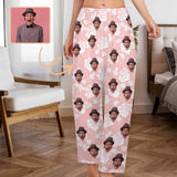Custom Face Pink Pajama Pants Personalized Photo Face Women Pajama Pants