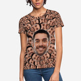 Custom Boyfriend Face Smash Shirt Women's All Over Print T-shirt