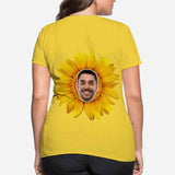 Custom Boyfriend Face Sunflower Women's All Over Print T-shirt