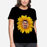 Custom Boyfriend Face Sunflower Women's All Over Print T-shirt