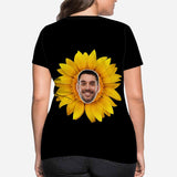 Custom Boyfriend Face Sunflower Women's All Over Print T-shirt