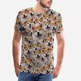 Custom Face Design Tshirt with Cute Dogs Design Your Own Pet Face Tshirt Put Your Dog on A Shirt for Him