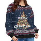 Custom Crewneck Thick Sweater For Adults&Kids Personalized Christmas Tree Family Ugly Sweater