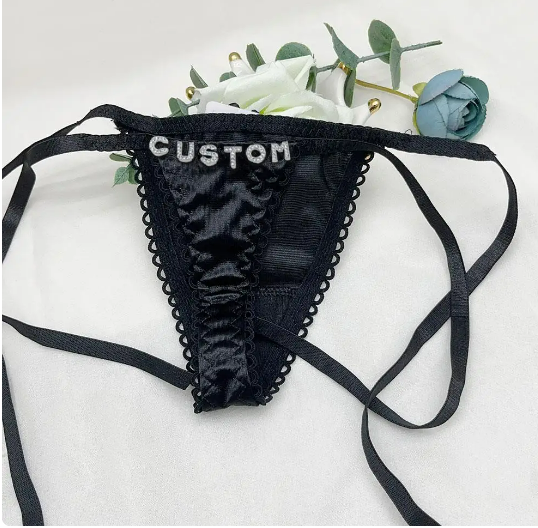 Personalized Thongs Sexy Lingerie Set With Crystal Name Letters for Women Custom Thong Panties String with Name Letters Underwear