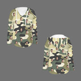 Custom Women's V Neck Long Sleeve Drawstring Pocket Pullover Hoodies Personalized Camouflage V Neck Sweatshirt