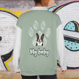 Custom Face Women's Hoodie Personalized Dog Face&Paw Half Zip Pullover Sweatshirt