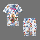 Custom Face Christmas  2 Piece Casual Oversized T-Shirt & Biker Shorts Set