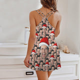 Custom Seamless Face Cami Racerback Nightgown Women's Sleeveless Nightdresses