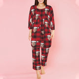 Custom Three Pieces Women's Pajama Set Loungewear Set Personalized Christmas Pajama Set