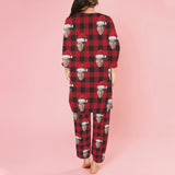 Custom Three Pieces Women's Pajama Set Loungewear Set Personalized Christmas Pajama Set