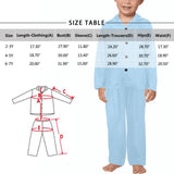 Custom Light Blue Kid's Face Pajamas Set Personalized #2-7Y Little Boy Long Sleeve Pajamas Set