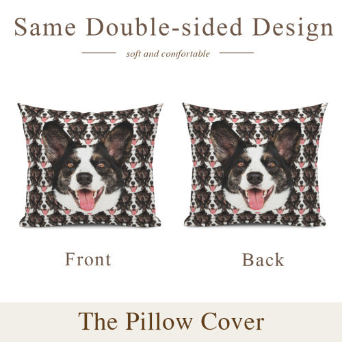 Custom Dog Face Pillow Case&Pillow Core