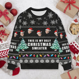 Custom Crewneck Thick Sweater For Adults&Kids Personalized Christmas Black Ugly Sweater