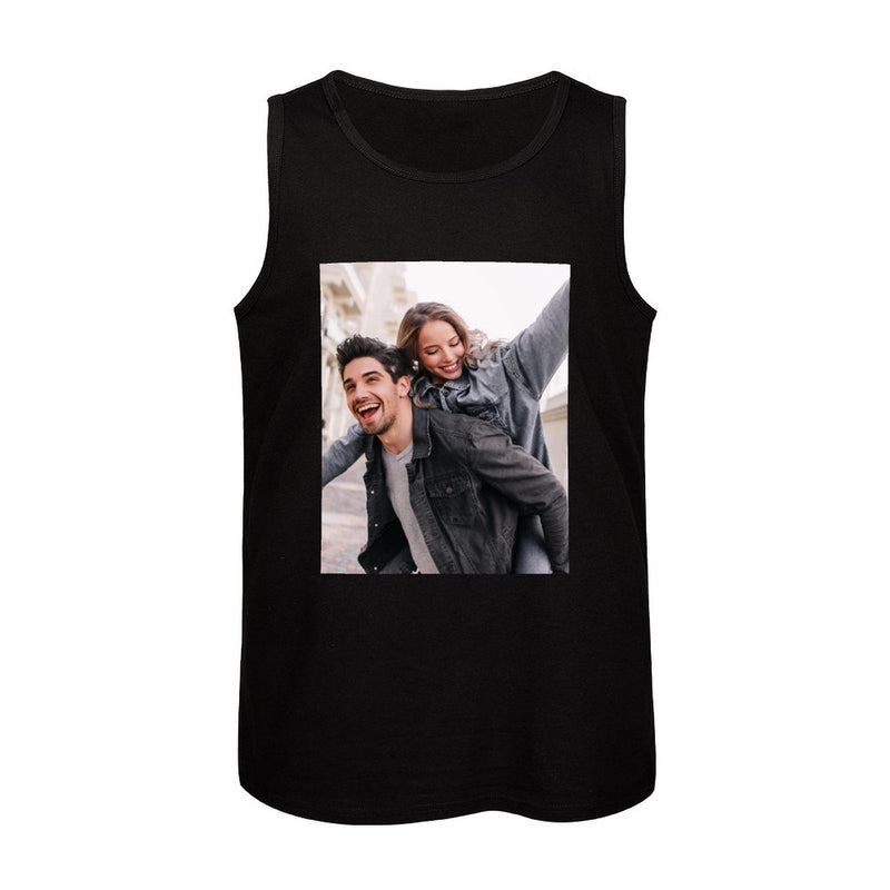 Custom Face Photo Tank Tops All Black Personalized Photo Men's Tank Top T-shirt