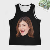 Custom Face Tank Tops All Black Personalized Photo Men's Tank Top T-shirt