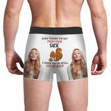 Made in USA Custom Face White Men's Underwear Squirrel Boxer Briefs Gift For Husband