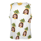 Custom Face Pineapple White Tank Tops Personalized Photo Men's Tank Top T-shirt