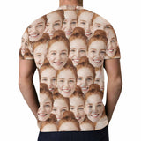 Custom Face Seamless Photo Happiness Matching Couple All Over Print T Shirts Made for You Custom T-shirt