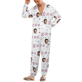 Custom Face Couple Onesie Jumpsuit Personalized White Unisex One Piece Pajama Loungewear