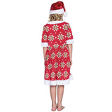 Custom Face Snowflake Red Background Chrismas Nightdress Personalized Christmas Dress Pajamas For Girls