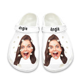 Custom Face&Name Hole Shoes Personalized Photo Clog Shoes Unisex Adult Funny Slippers