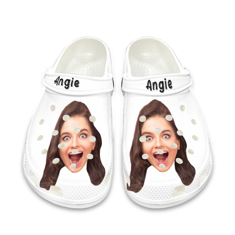 Custom Face&Name Hole Shoes Personalized Photo Clog Shoes Unisex Adult Funny Slippers