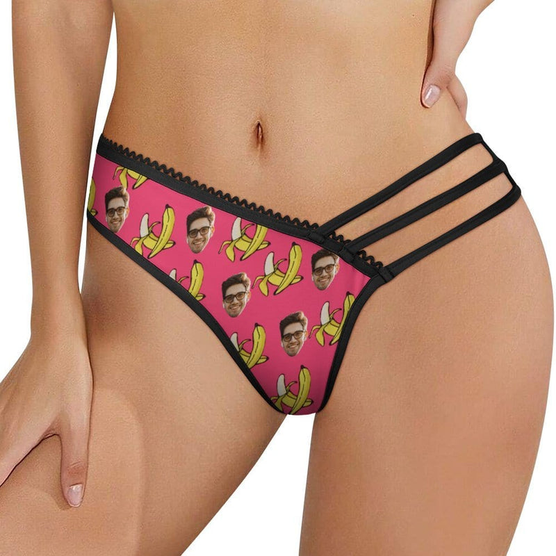 Custom Custom Face Banana Women's Low Waist Mesh Briefs Personalized Underwear Panties for Women - YesCustom