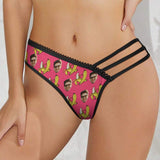 Custom Custom Face Banana Women's Low Waist Mesh Briefs Personalized Underwear Panties for Women - YesCustom