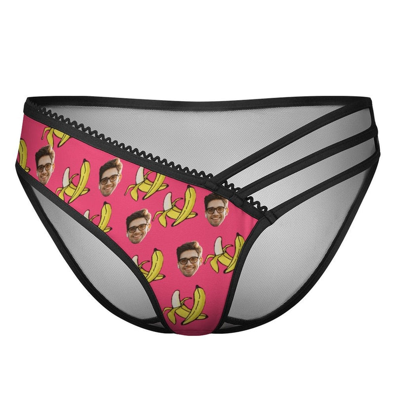 Custom Custom Face Banana Women's Low Waist Mesh Briefs Personalized Underwear Panties for Women - YesCustom